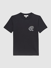 Reiss Navy Jude 13-14 yrs Cotton Crew Neck T-Shirt - Image 1 of 3