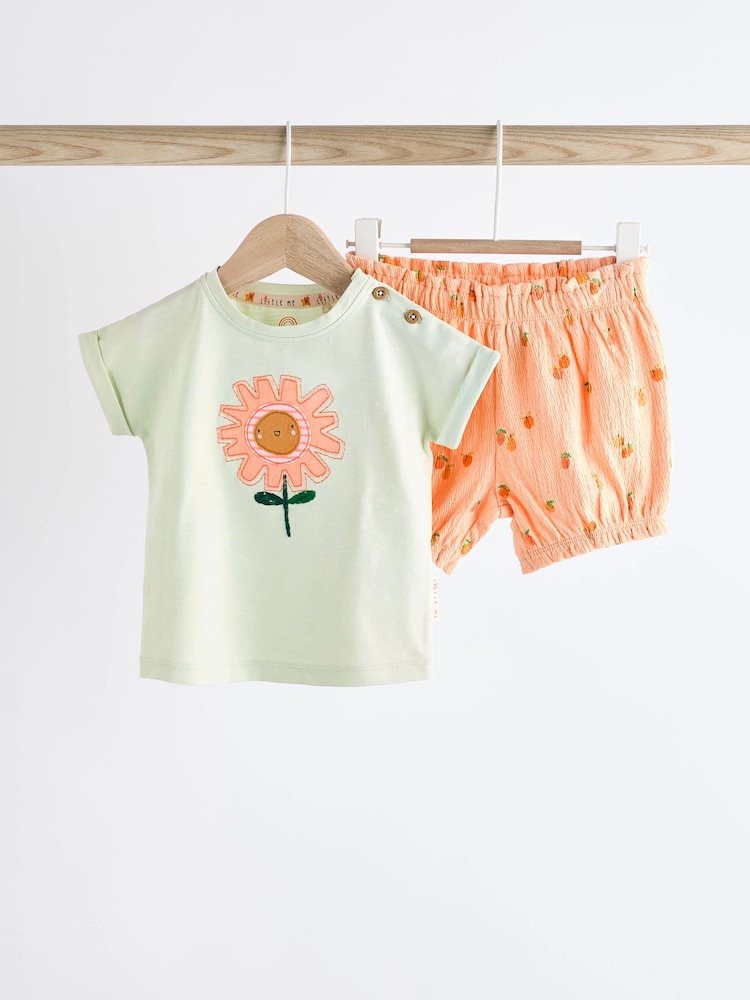 Orange Baby 100% Cotton Top and Shorts 2 Piece Set - Image 1 of 13