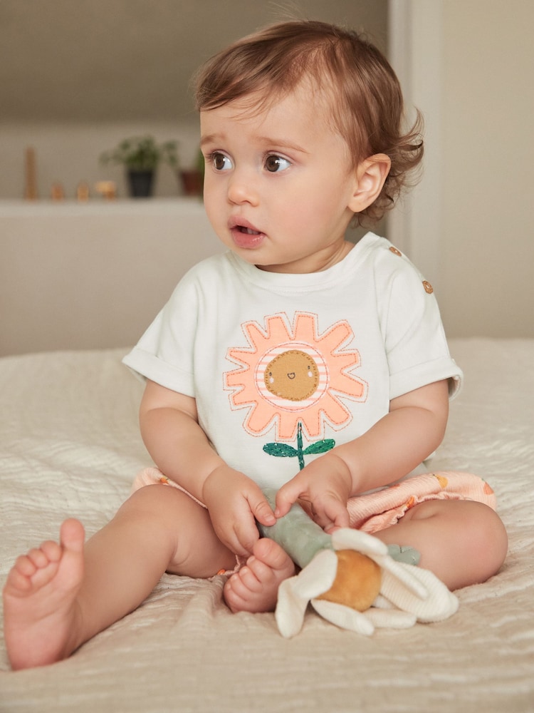 Orange Baby 100% Cotton Top and Shorts 2 Piece Set - Image 2 of 13