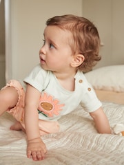 Orange Baby 100% Cotton Top and Shorts 2 Piece Set - Image 3 of 13
