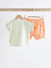 Orange Baby 100% Cotton Top and Shorts 2 Piece Set - Image 6 of 13