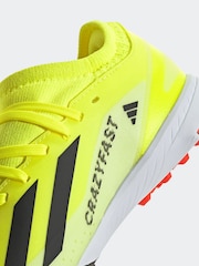 adidas Yellow Football X Crazyfast League Turf Kids Boots - Image 9 of 10