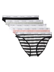 Calvin Klein Black Low Rise Bikini Briefs 5 Pack - Icon Logo - Image 1 of 6