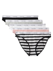 Calvin Klein Black Low Rise Bikini Briefs 5 Pack - Icon Logo - Image 6 of 6