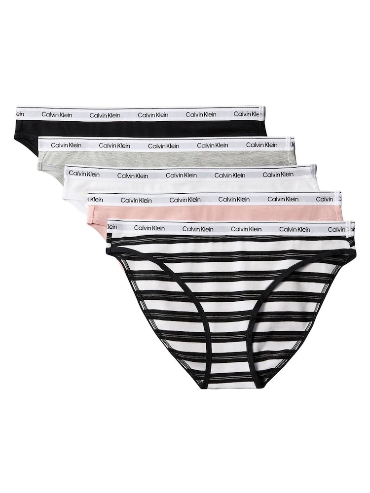 Calvin Klein Black Low Rise Bikini Briefs 5 Pack - Icon Logo - Image 6 of 6 Calvin Klein Black Low Rise Bikini Briefs 5 Pack - Icon Logo - Image 6 of 6