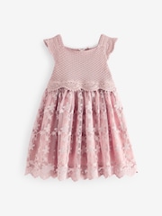 Pink Occasion Knit Dress (3mths-10yrs) - Image 5 of 7