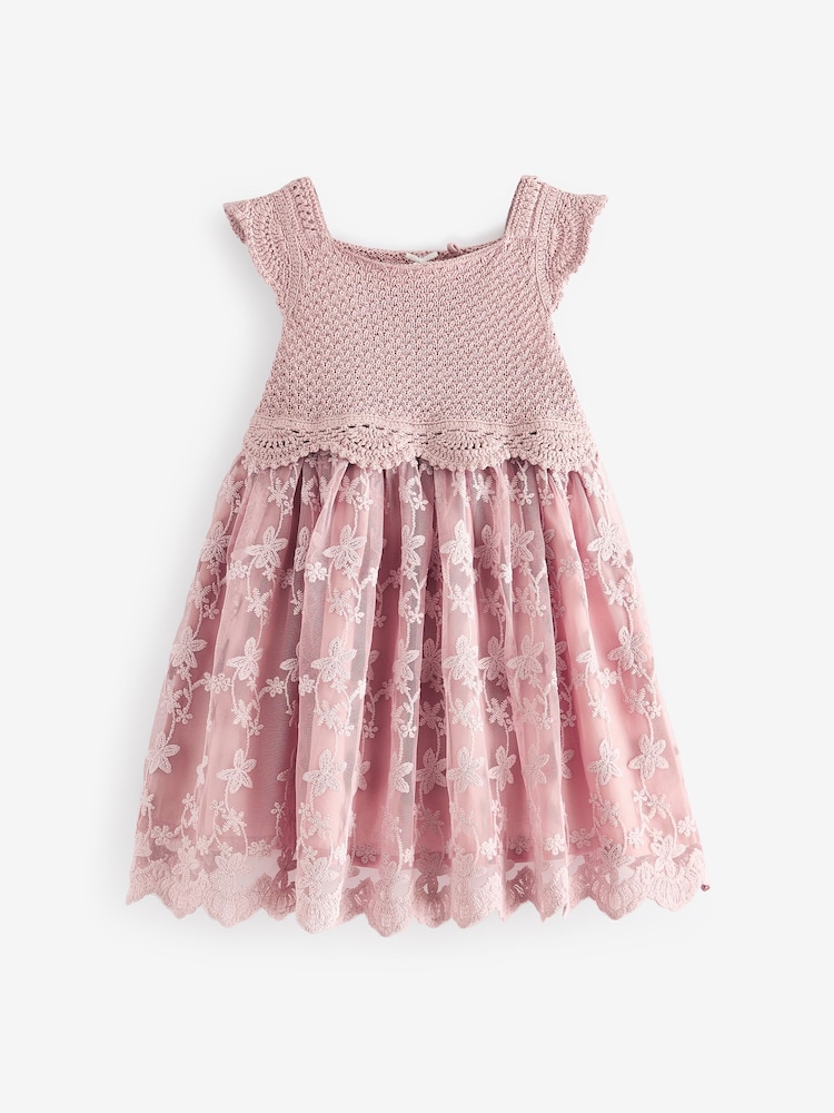 Pink Occasion Knit Dress (3mths-10yrs) - Image 5 of 7