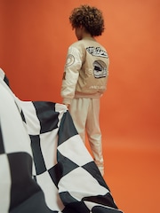 Reiss x McLaren F1 Team Taupe/Ecru 3-9 yrs McLaren F1 Patch Varsity Bomber Jacket - Image 10 of 12
