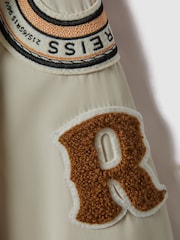 Reiss x McLaren F1 Team Taupe/Ecru 3-9 yrs McLaren F1 Patch Varsity Bomber Jacket - Image 12 of 12
