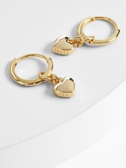 Ted Baker Gold Tone HARRYE: Tiny Heart Huggie Earrings - Image 1 of 4