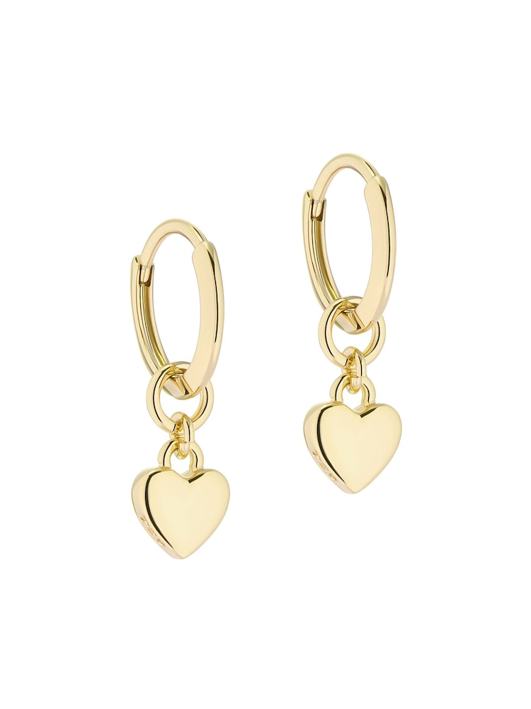 Ted Baker Gold Tone HARRYE: Tiny Heart Huggie Earrings - Image 2 of 4