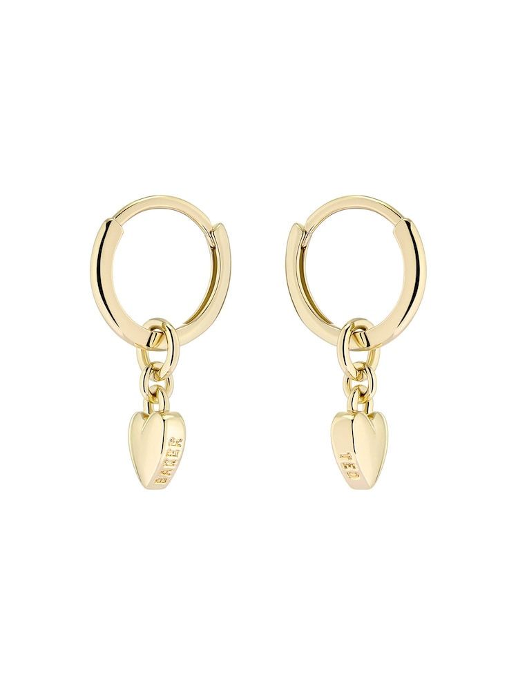 Ted Baker Gold Tone HARRYE: Tiny Heart Huggie Earrings - Image 3 of 4