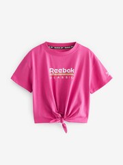 Reebok Tie Front Boxy Printed 100% Cotton T-Shirt - Image 7 of 9