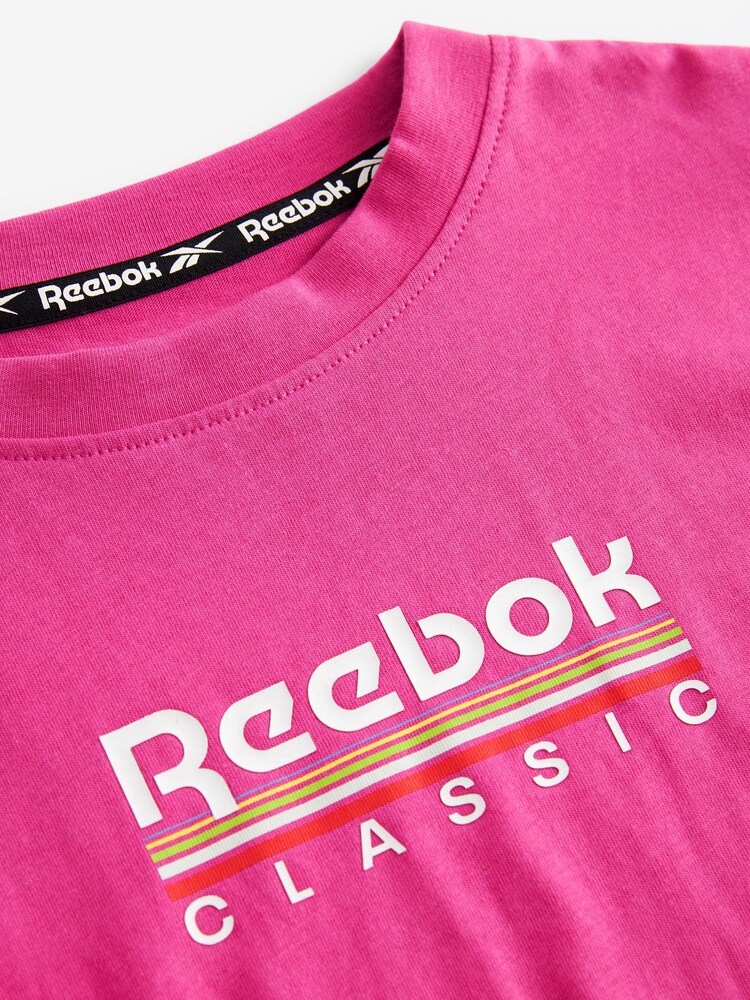 Reebok Tie Front Boxy Printed 100% Cotton T-Shirt - Image 9 of 9