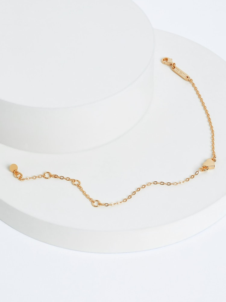 Ted Baker Gold HARSAA: Tiny Heart Adjustable Bracelet - Image 1 of 4
