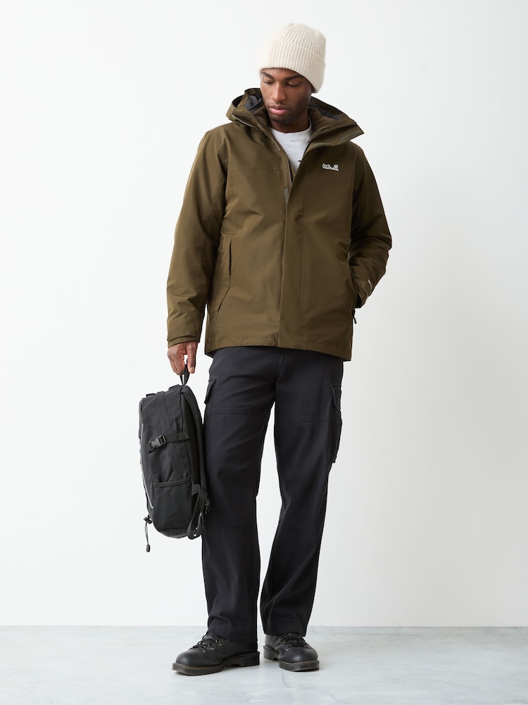 Jack Wolfskin Green Stonelite 3-in-1 Waterproof Jacket - Image 2 of 5 Jack Wolfskin Green Stonelite 3-in-1 Waterproof Jacket - Image 2 of 5