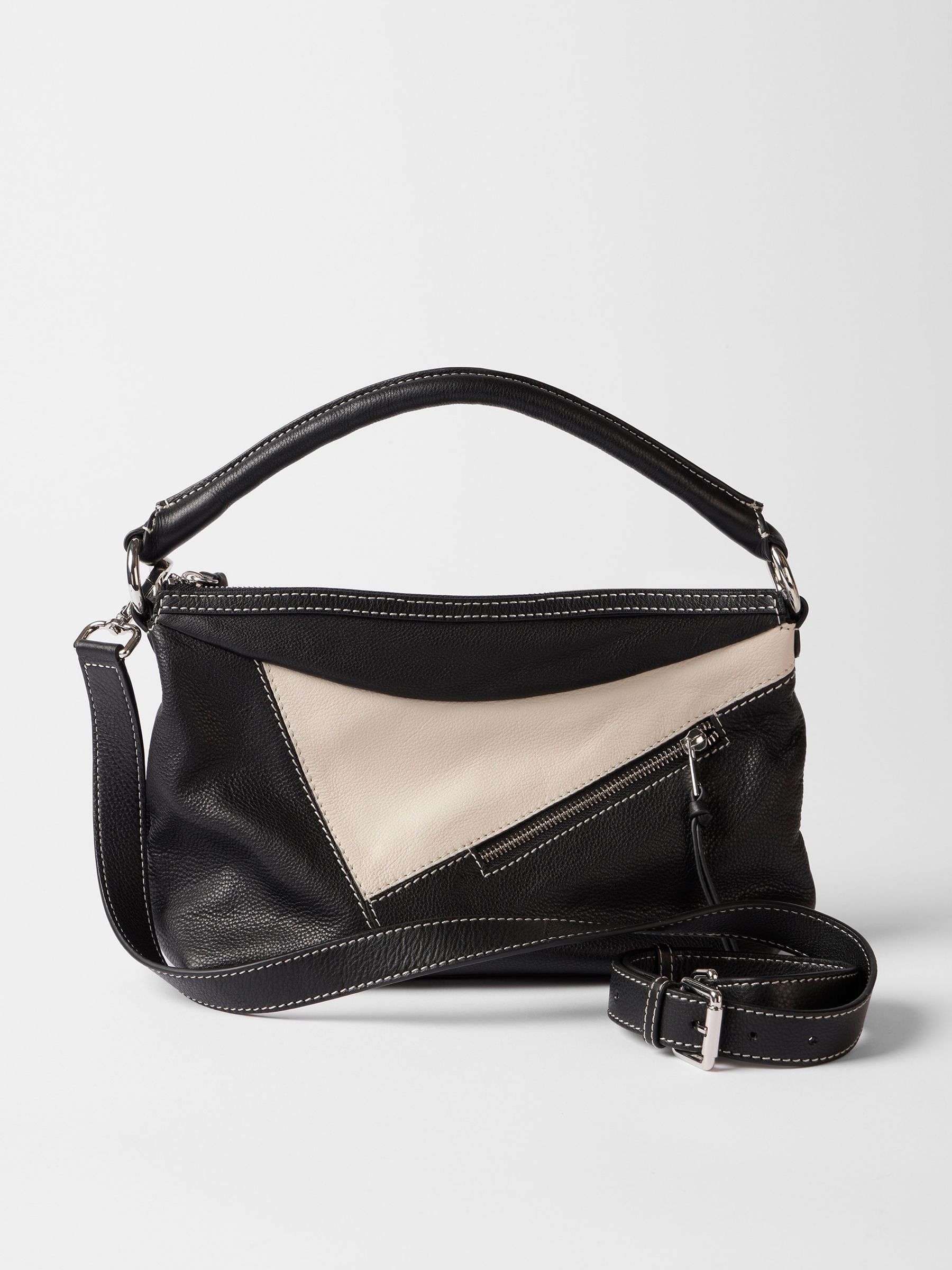 Buy Mint Velvet Black Patchwork Leather Crossbody Bag from Next Luxembourg