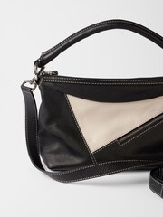 Mint Velvet Black Patchwork Leather Crossbody Bag - Image 3 of 4