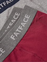 FatFace Burgundy Red Plain Boxers 2 Pack - Image 2 of 2