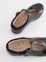 Black Patent Wide Fit (G) Leather T-Bar Leather Shoes - Image 4 of 6