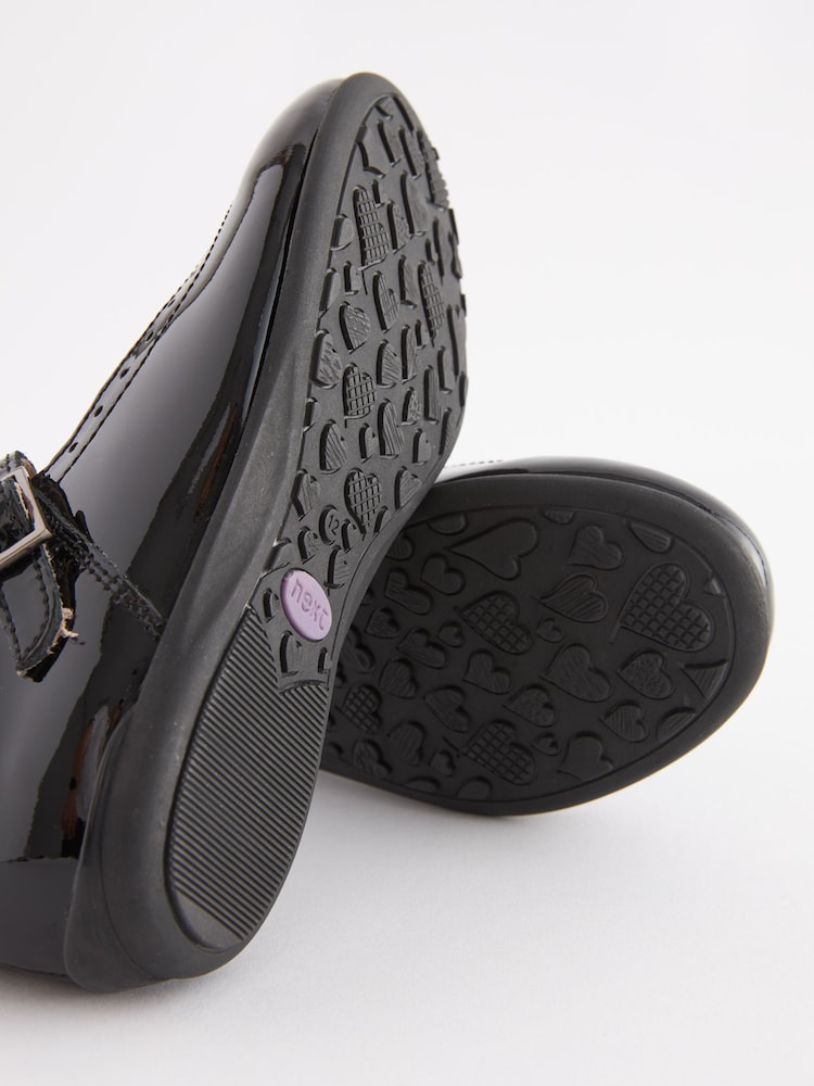 Black Patent Wide Fit (G) Leather T-Bar Leather Shoes - Image 6 of 6