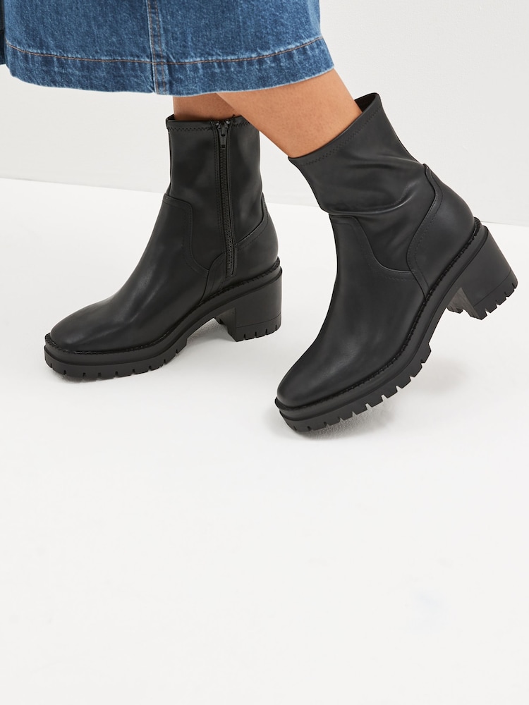 Black Forever Comfort® Chunky Sock Ankle Boots - Image 2 of 8