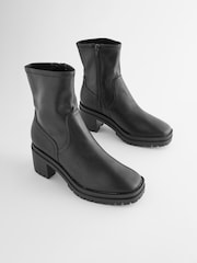 Black Forever Comfort® Chunky Sock Ankle Boots - Image 4 of 8