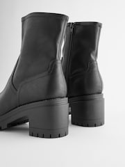 Black Forever Comfort® Chunky Sock Ankle Boots - Image 7 of 8