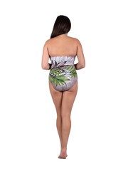 Seaspray Green Hawaii Palm Sweetheart Bandeau Tummy Control Swimsuit - Image 3 of 5