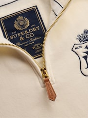 Superdry Cream Gothic Varsity Half Zip Sweatshirt - Image 7 of 7