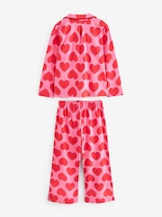 Red/Pink Heart Jersey Button Through 100% Cotton Pyjamas (3-16yrs) - Image 7 of 9