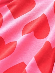Red/Pink Heart Jersey Button Through 100% Cotton Pyjamas (3-16yrs) - Image 9 of 9
