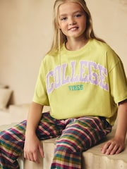 Green Woven Bottom Pyjamas 1 Pack (4-16yrs) - Image 4 of 8