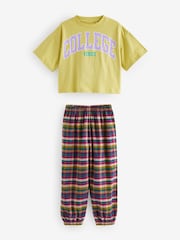 Green Woven Bottom Pyjamas 1 Pack (4-16yrs) - Image 5 of 8