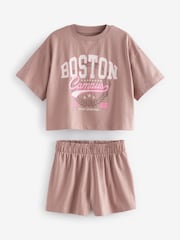 Pink Slogan Short Pyjamas 3 Pack (3-16yrs) - Image 11 of 13
