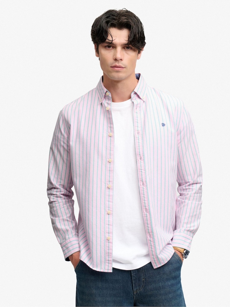 Rosa - Camisa de manga larga Oxford preppy de Superdry - Imagen 1 de 6 Rosa - Camisa de manga larga Oxford preppy de Superdry - Imagen 1 de 6