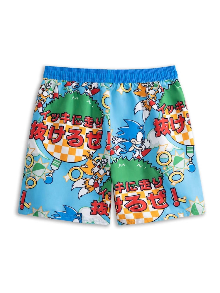 Vanilla Underground Blue Sonic the Hedgehog Swim Shorts - Image 2 of 5 Vanilla Underground Blue Sonic the Hedgehog Swim Shorts - Image 2 of 5