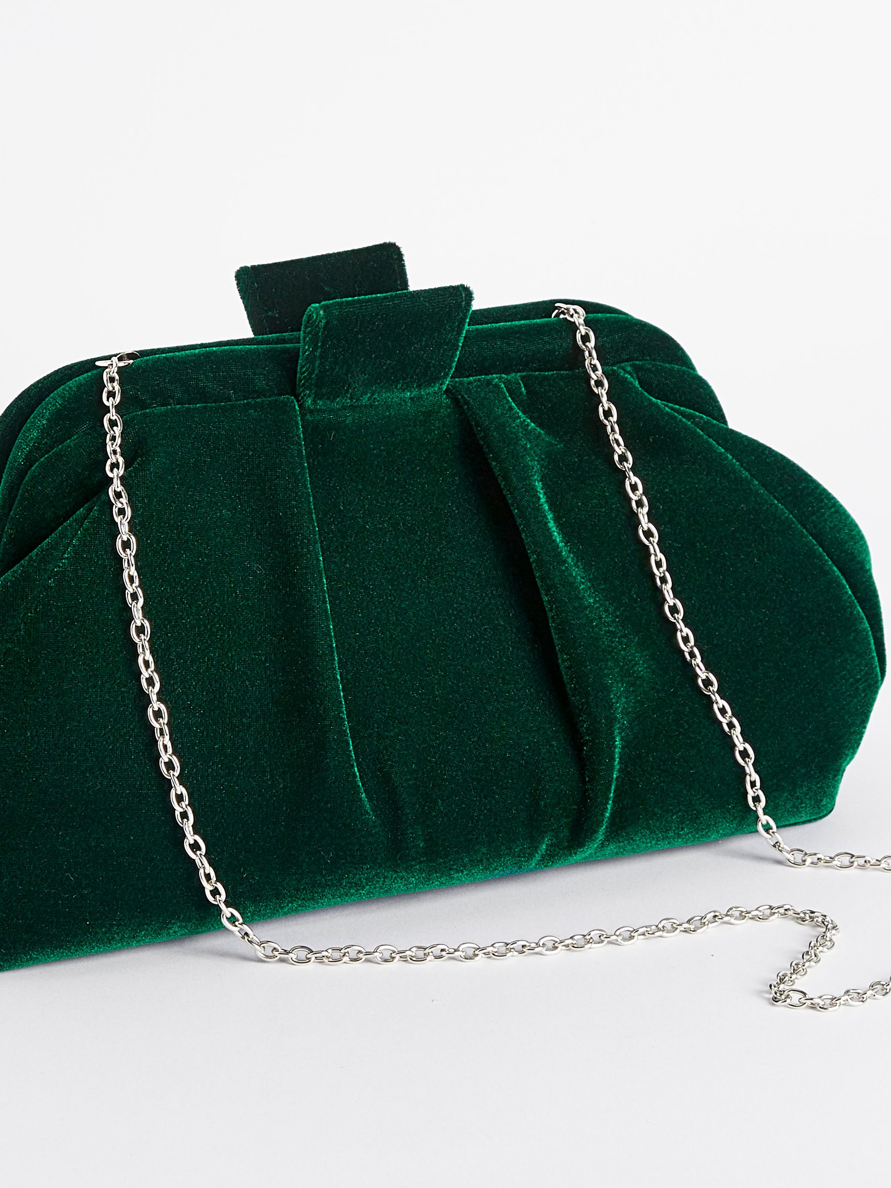 Buy Green Velvet Clutch Bag with Cross-Body Chain from Next