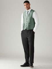 Sage Green Textured Silk Waistcoat - Image 2 of 8