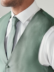Sage Green Textured Silk Waistcoat - Image 4 of 8