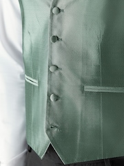 Sage Green Textured Silk Waistcoat - Image 6 of 8