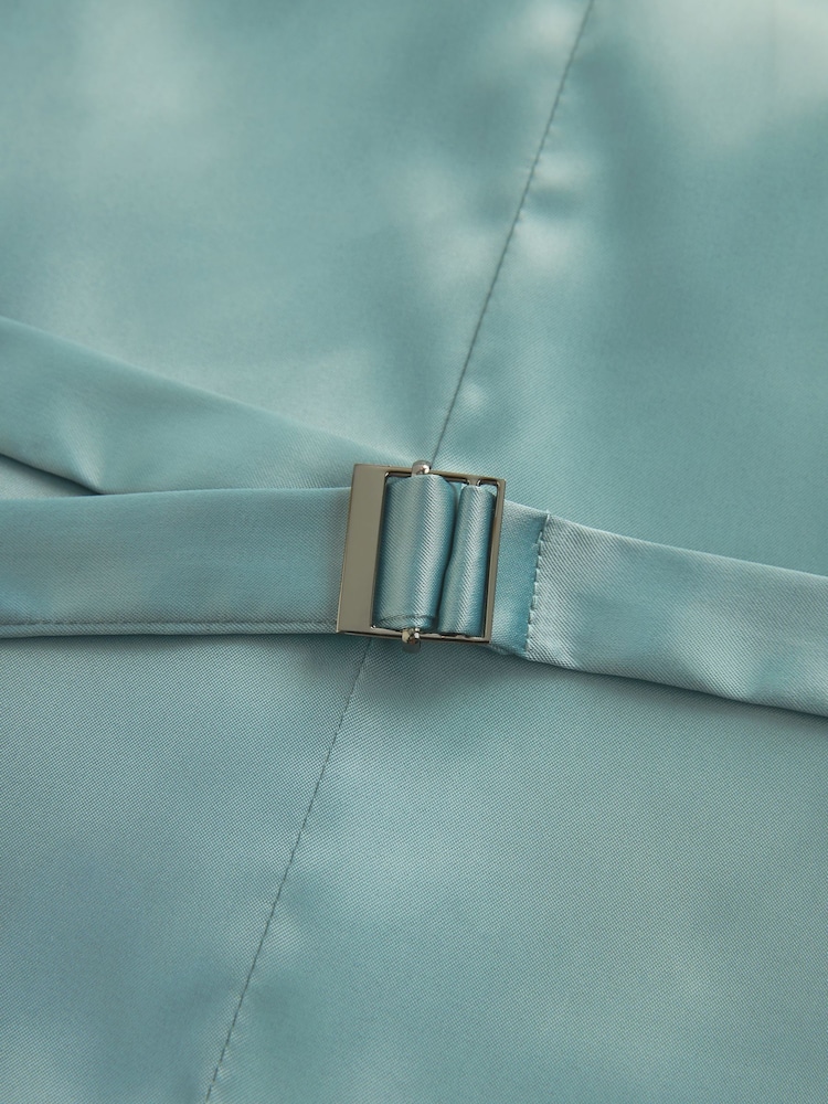 Sage Green Textured Silk Waistcoat - Image 8 of 8