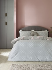 Catherine Lansfield Grey Canterbury Floral Duvet Cover and Pillowcase Set - Image 3 of 6