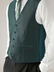 Forest Green Textured Silk Waistcoat - Image 4 of 8