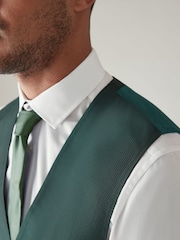 Forest Green Textured Silk Waistcoat - Image 5 of 8