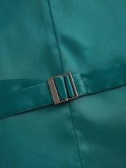 Forest Green Textured Silk Waistcoat - Image 7 of 8