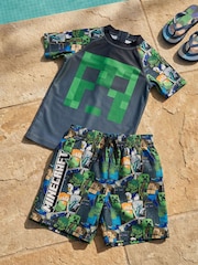 Vanilla Underground Green Minecraft Swim Sunsafe Suit - Image 1 of 3