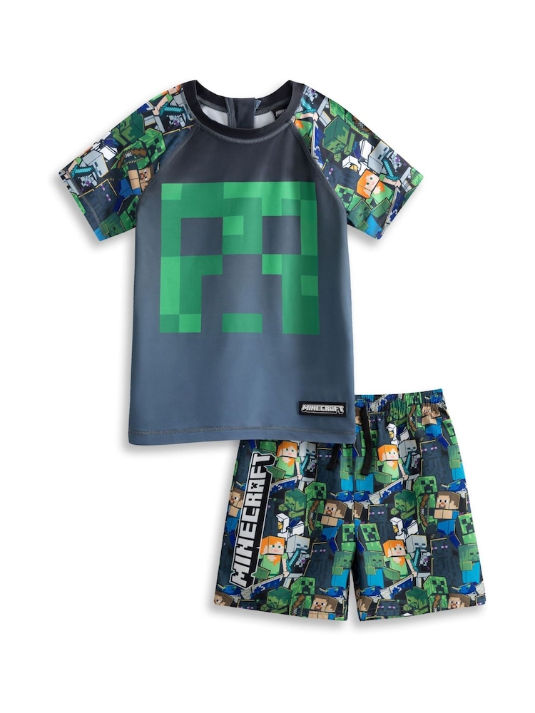 Vanilla Underground Green Minecraft Swim Sunsafe Suit - Image 3 of 3 Vanilla Underground Green Minecraft Swim Sunsafe Suit - Image 3 of 3