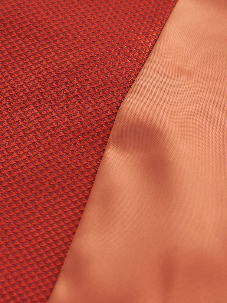 Rust Orange Regular Fit Textured Silk Waistcoat - Image 9 of 9