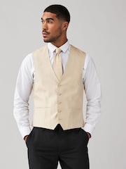 Nevtralna rjava - v standardnem kroju tekstured svile telovnik - Slika 1 iz 1